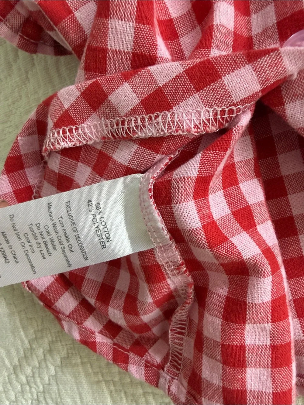 Btween Pink Gingham Wide-Leg Pants and Top and denim floral pink pinafore Sz 5